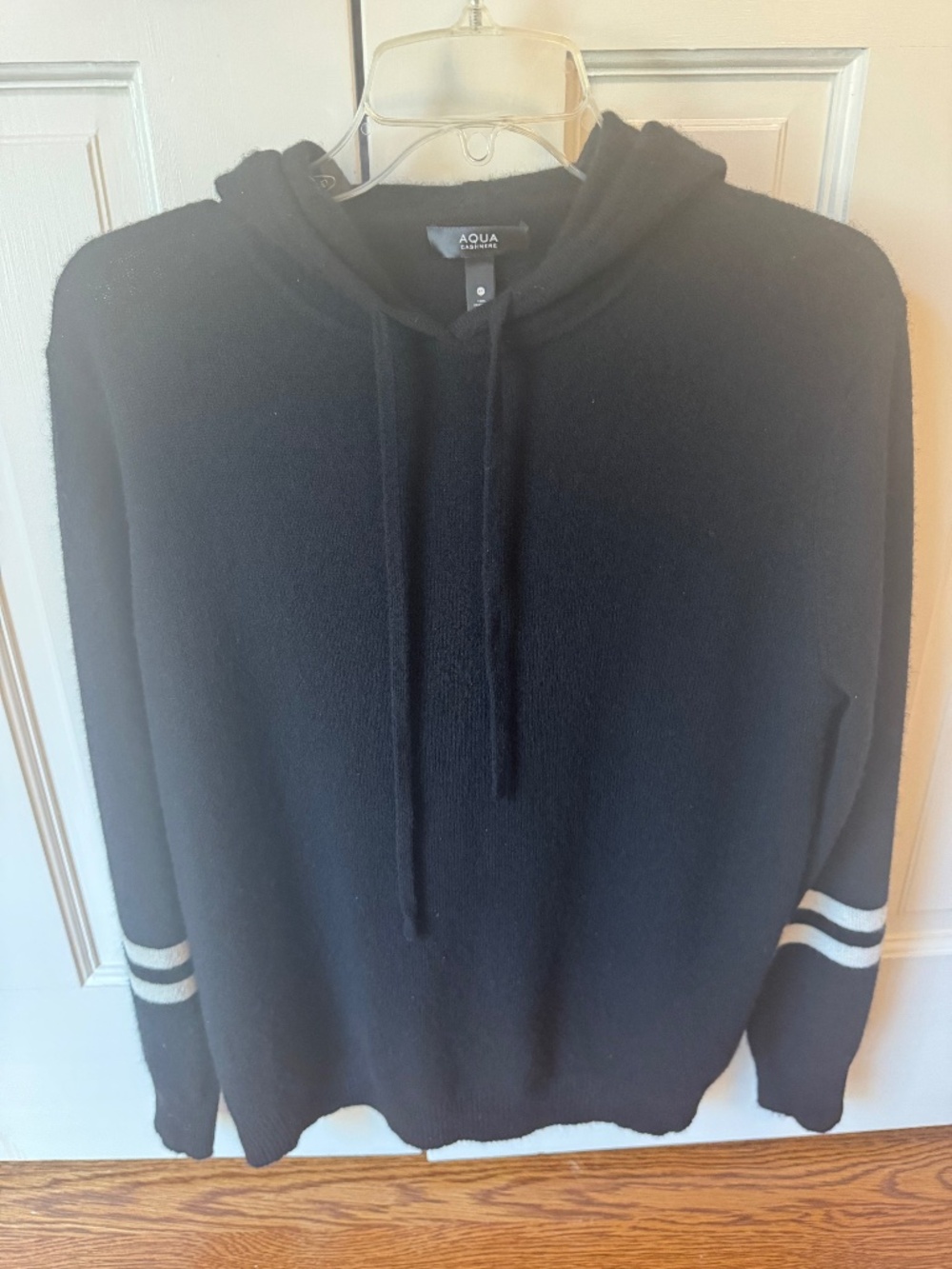 Aqua Black Cashmere Hoodie Size Medium